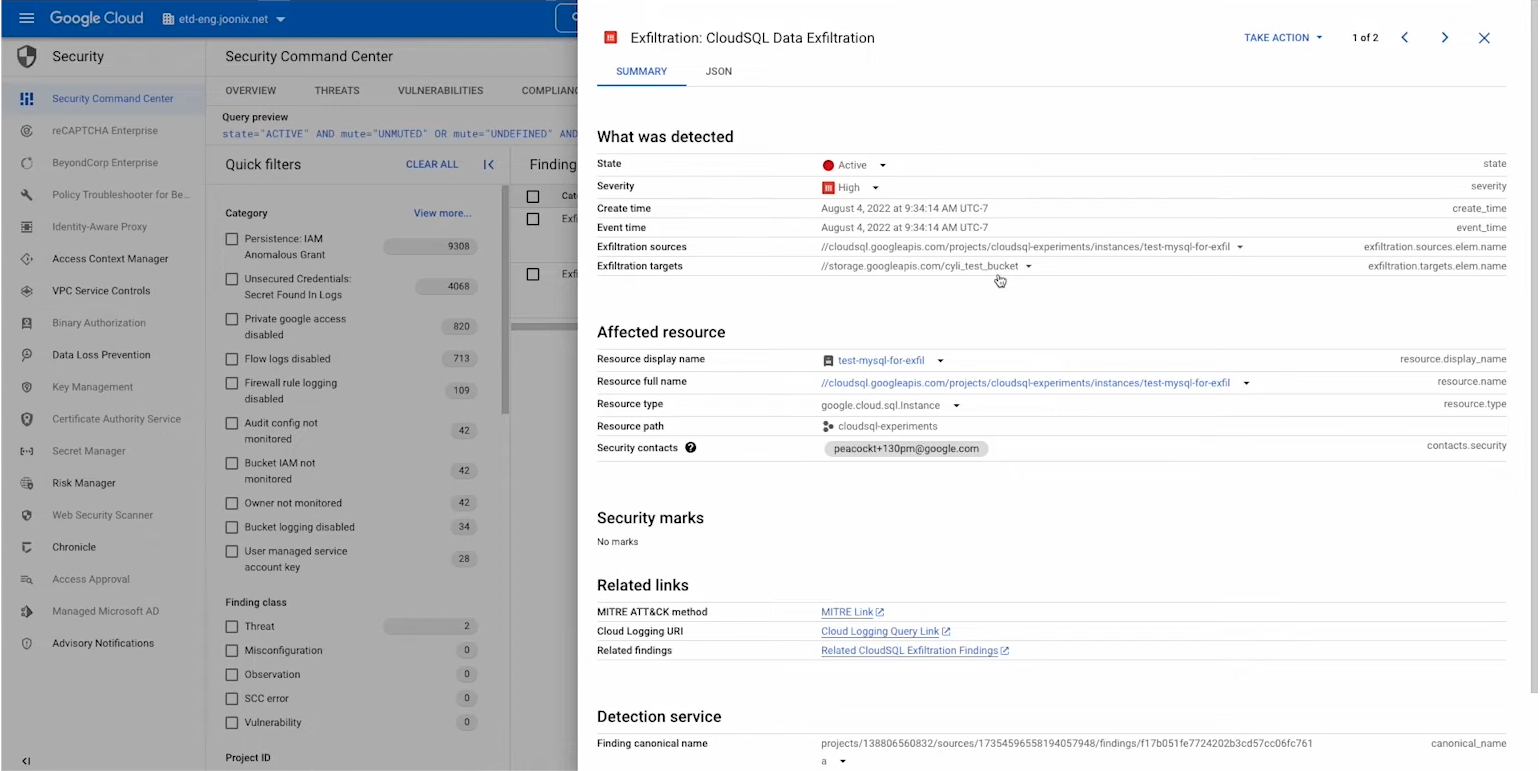 事件威脅偵測 Event Threat Detection