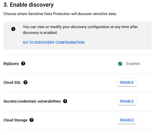 選擇 Discovery 要保護的服務